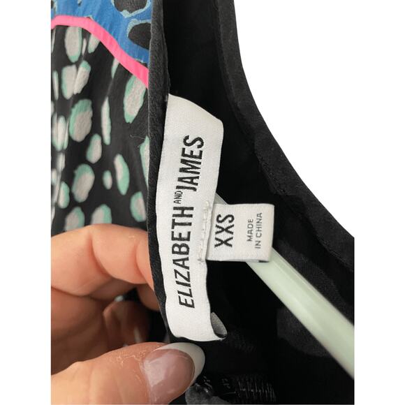 Elizabeth & James XXS Silk Retro Cropped Dalmation Print Blouse - Picture 4 of 5